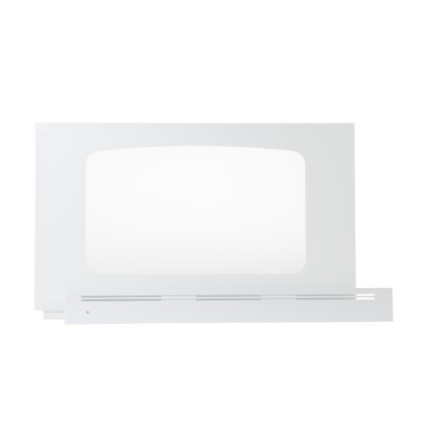 Oven outer door glass and grille assembly