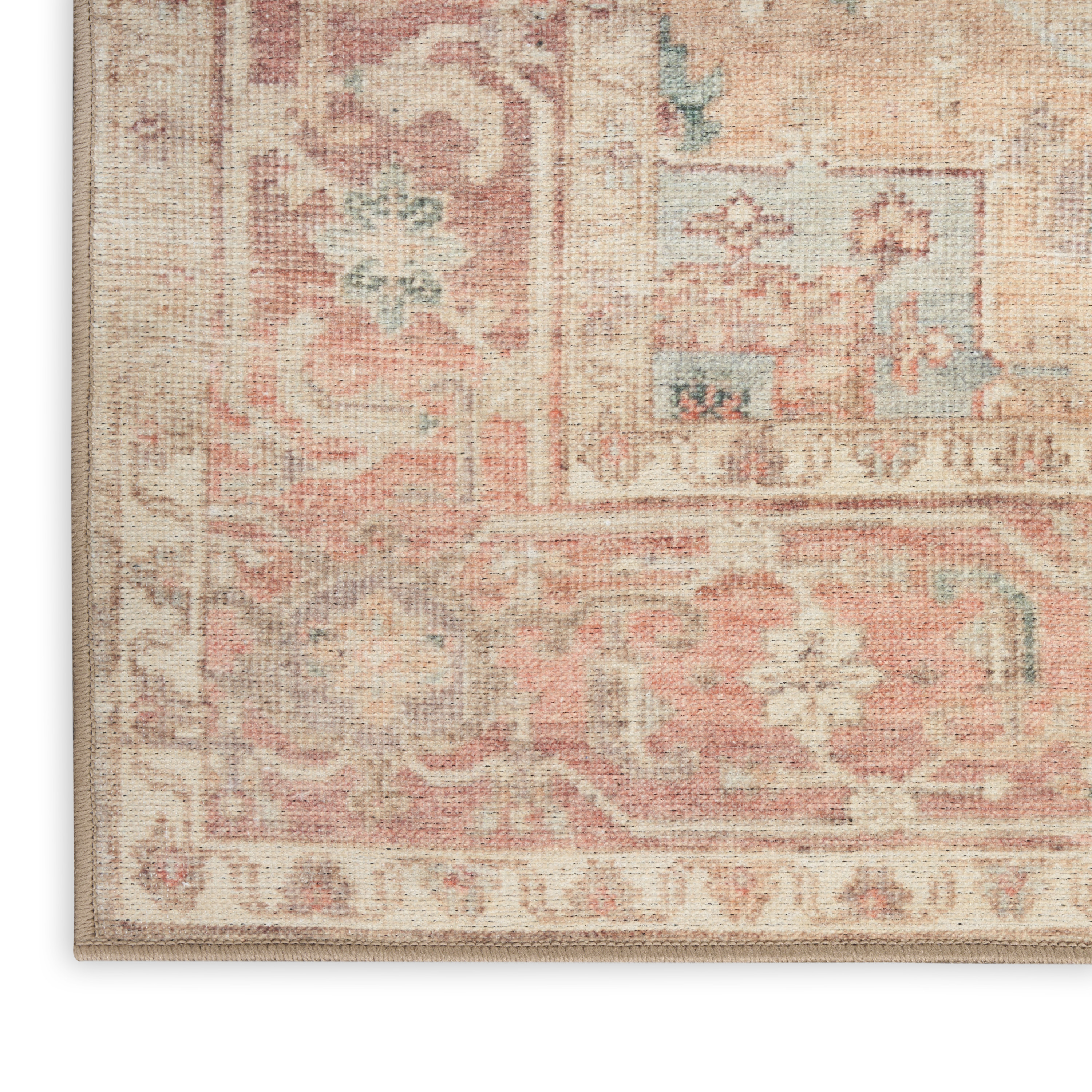 Nourison Vintage Washables 9' x 12' Coral Taupe Vintage Indoor Rug