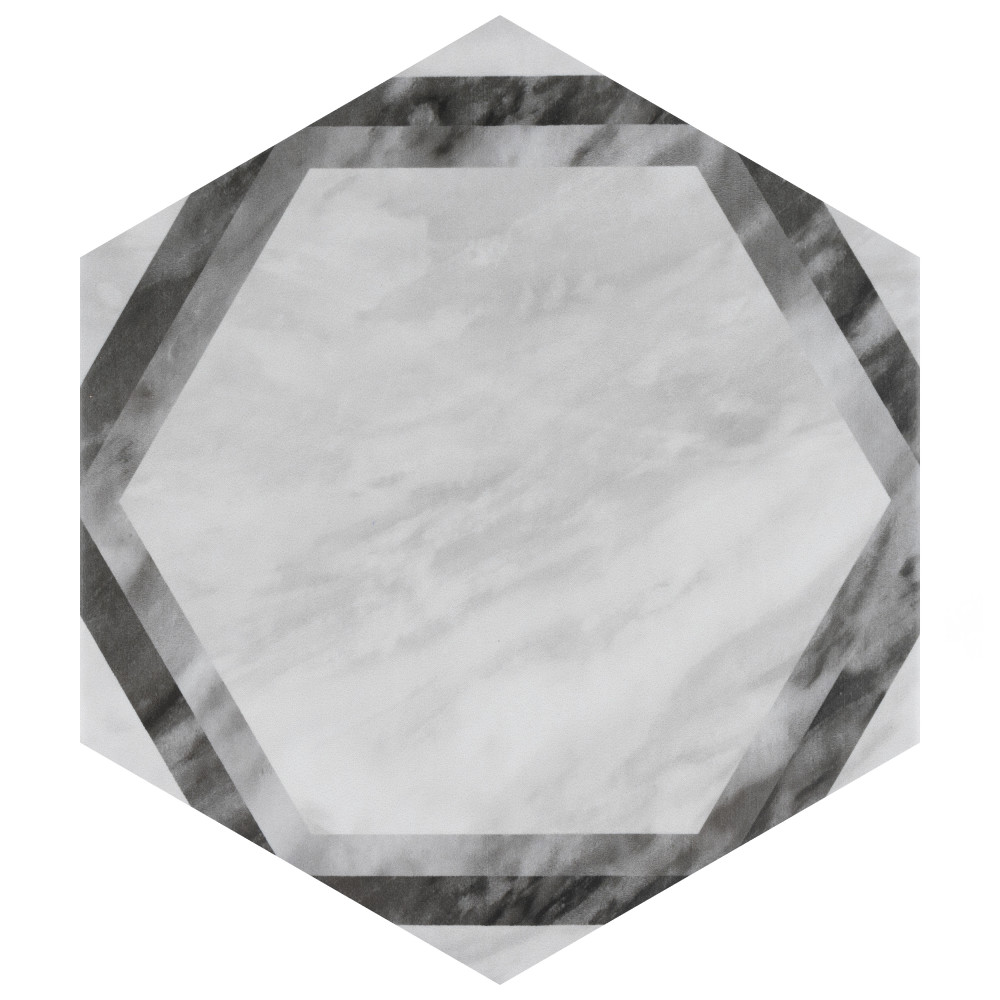 Classico Bardiglio Hex Dimension Light 7 in. x 8 in. Porcelain Floor and Wall Tile