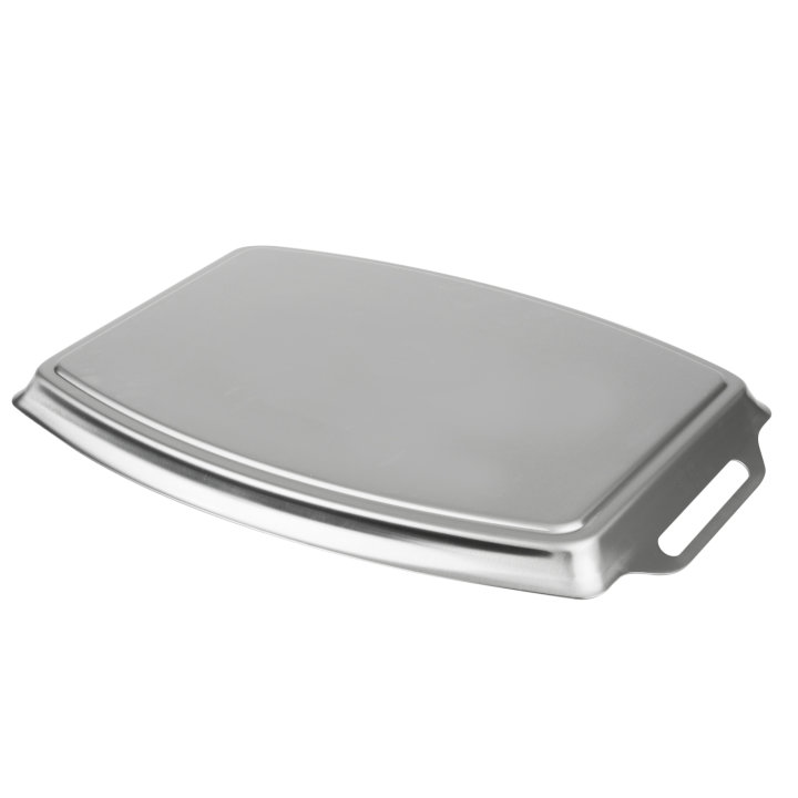 Stainless steel griddle pan for large contoured buffet station