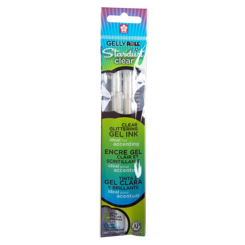 Gelly Roll Stardust Clear Glittering Gel Ink Pens, Pack of 2