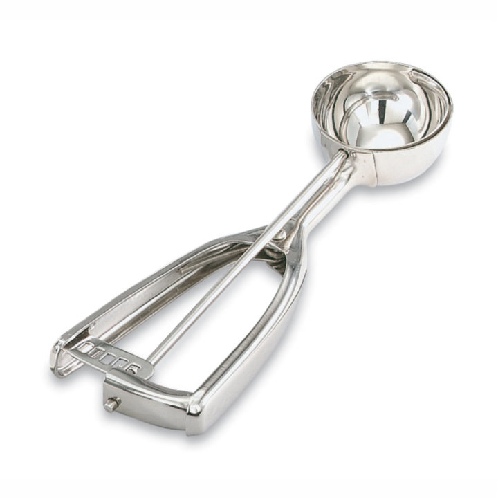 9/16-ounce round stainless steel squeeze disher