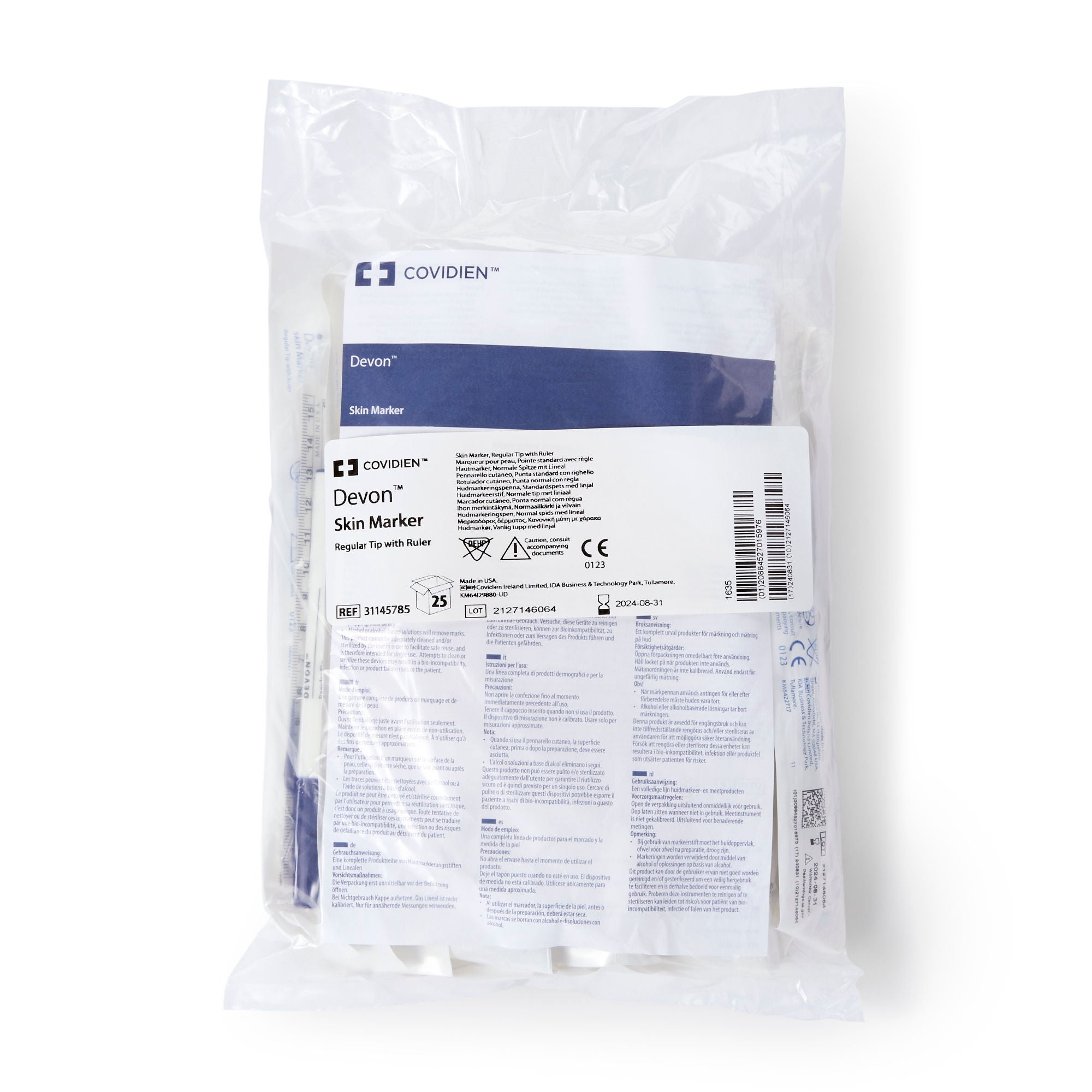 Cardinal Health™ Devon™ Surgical Skin Marker with Ruler, Regular Tip