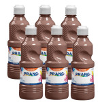 Prang&reg; Ready-to-Use Tempera Paint, Brown, 16 oz, Pack of 6 DIX21607-6