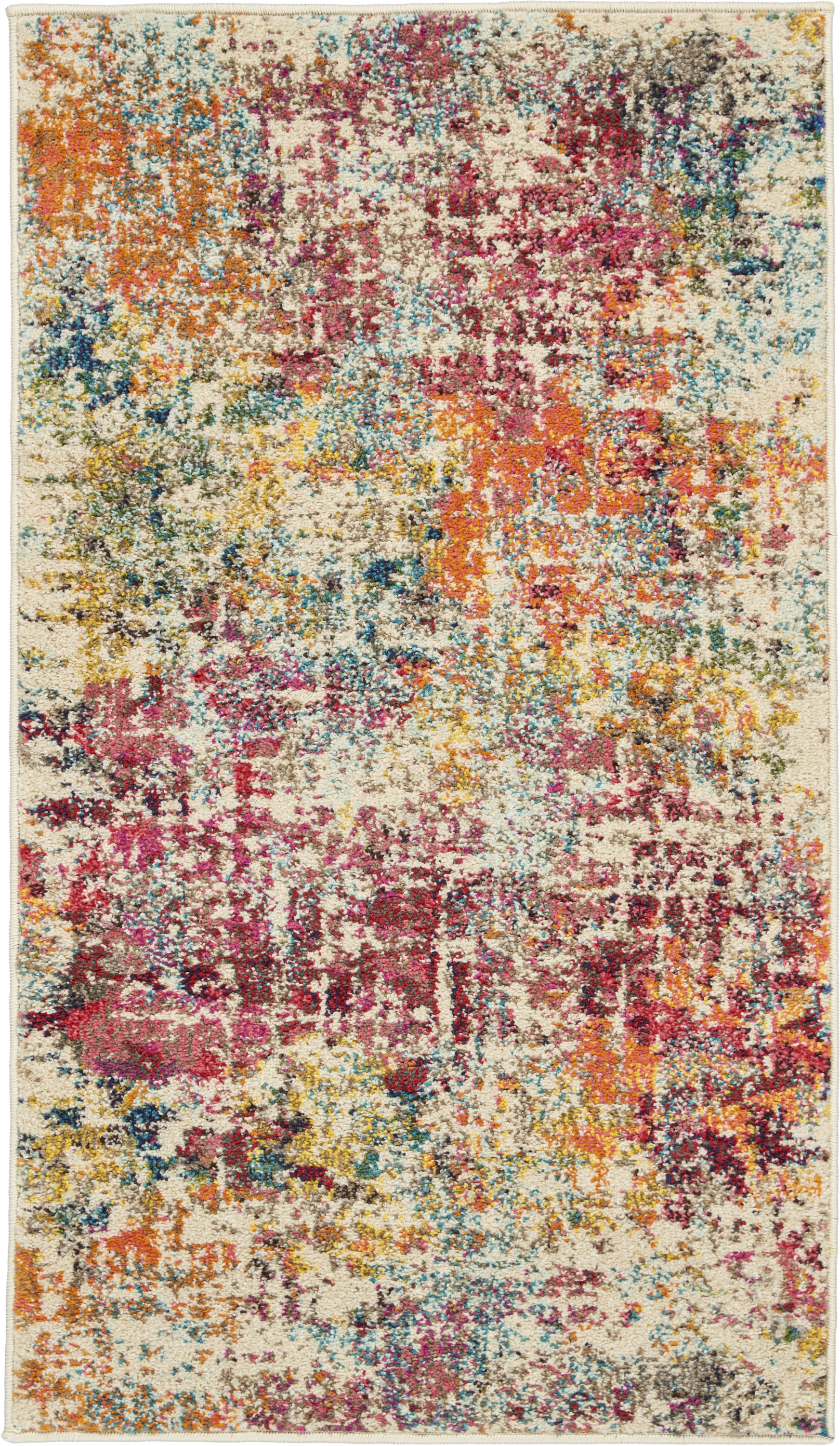 Nourison Celestial 2'2" x 3'9" Pink Multicolor Modern & Contemporary Indoor Rug