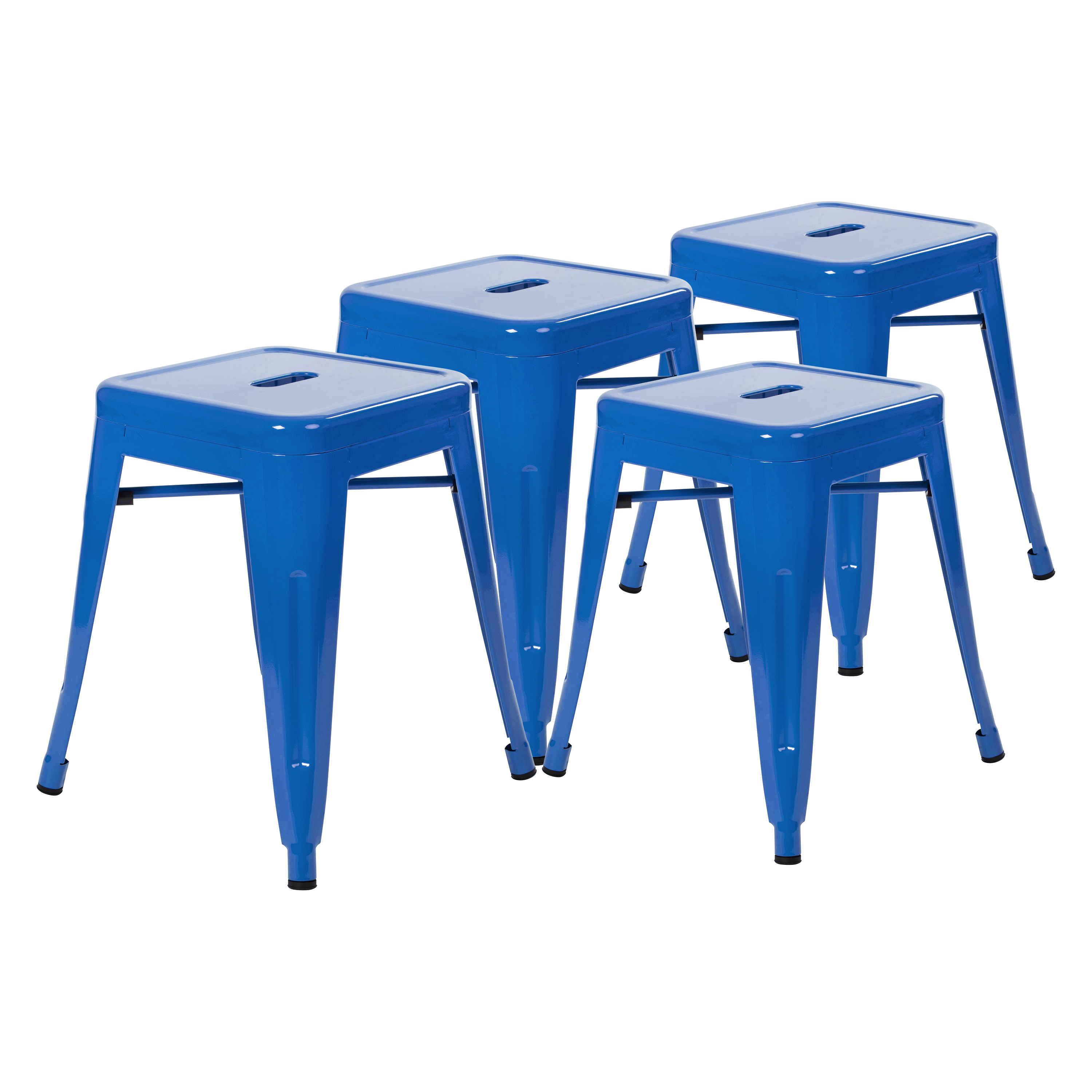 18" Table Height Stool, Stackable Backless Metal Indoor Dining Stool, Commerc... - Picture 70 of 114