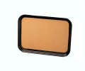 16-inch round cork-lined laminated serving tray in brown