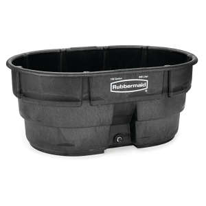 Rubbermaid Commercial, Structural Foam Stock Tank with Oversized Drain Plug, 150 gal, Black