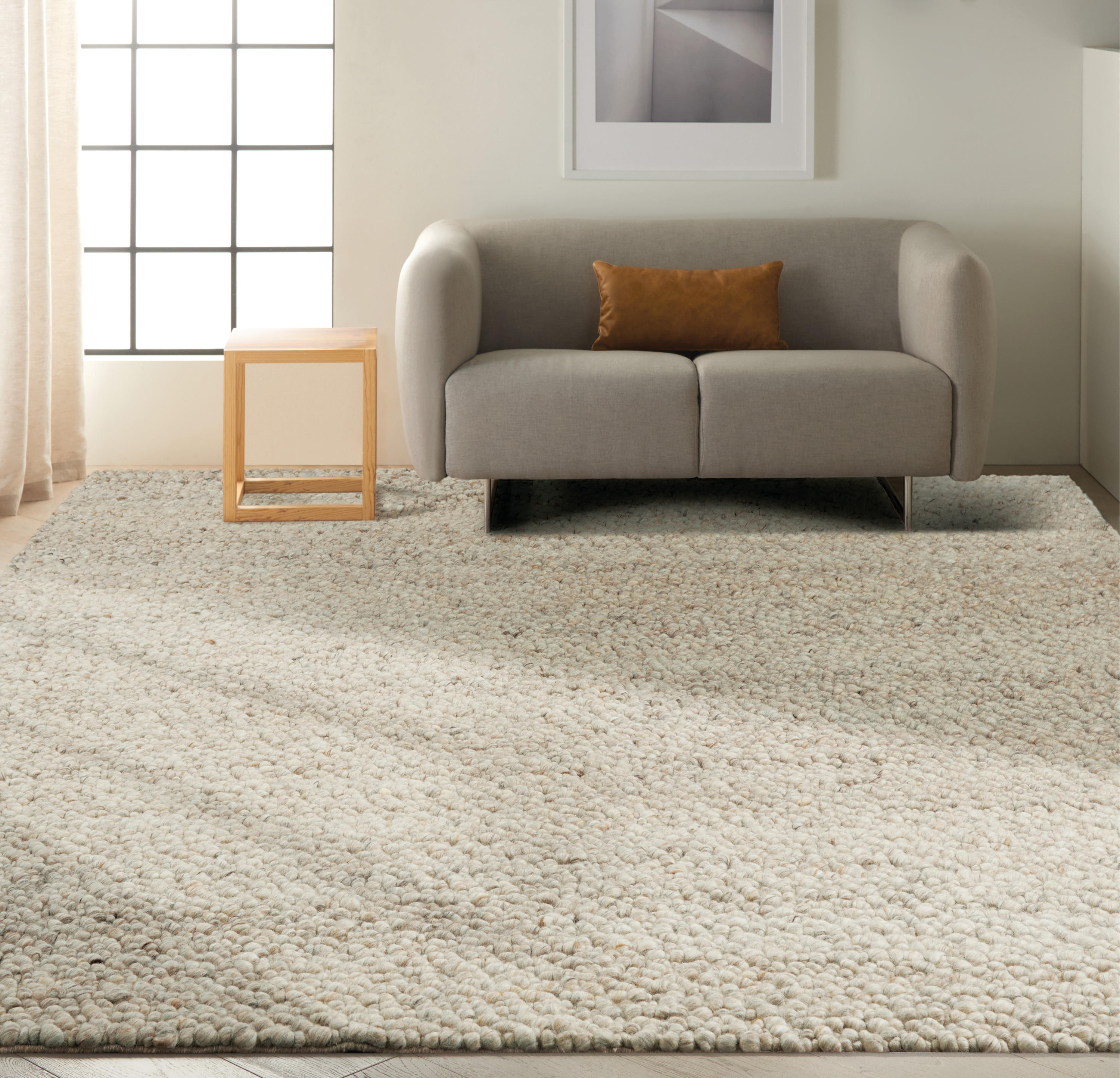 Calvin Klein Riverstone 9' x 12' Grey Ivory Contemporary Indoor Rug