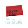 Boardwalk,  LLDPE Liner, 16 gal Capacity, 24 in Wide, 32 in High, 1.3 Mils Thick, Red