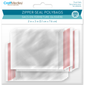 Clear Zipper-Seal Storage Bags, 2 x 3 Inches, 100 Bags