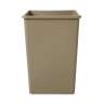 Rubbermaid Commercial, Untouchable, 35 gal, Resin, Beige, Square, Receptacle