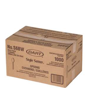 Dart, Style Setter Mediumweight Plastic Teaspoons, White