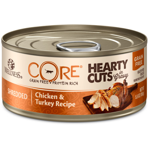Wellness CORE Hearty Cuts Chicken & Turkey Front packaging