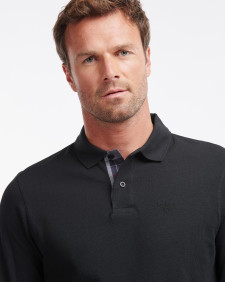 Essential Long-Sleeved Polo Shirt Classic Black