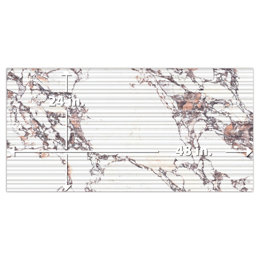 Touche Pleated Deco Rubis 23-1/2 in. x 47-1/8 in. Porcelain Floor and Wall Tile