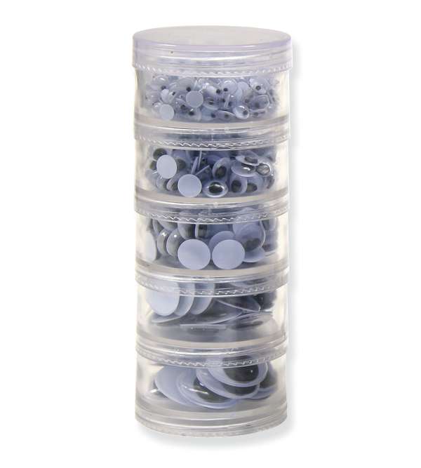 Wiggle Eyes in Stacking Storage Container, 5-tier pack