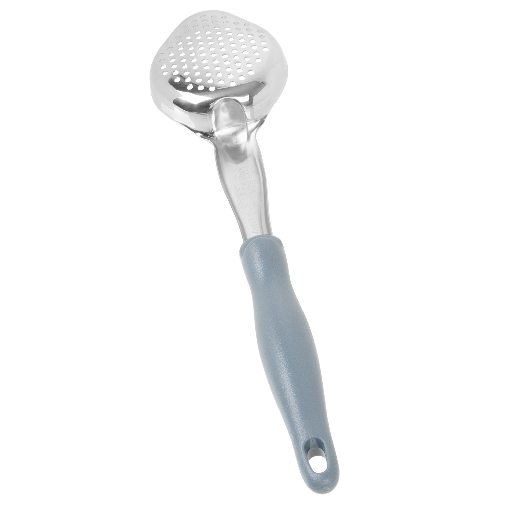 4ounce onepiece heavyduty perforated oval Spoodle® utensil with gray nylon handle