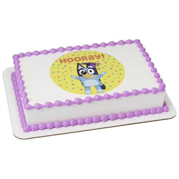 Bluey Hooray! Graduation PhotoCake® Edible Image®