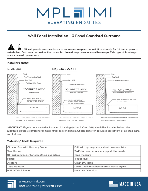 Installation Guides — Mpl Imi Wall Panel Installation
