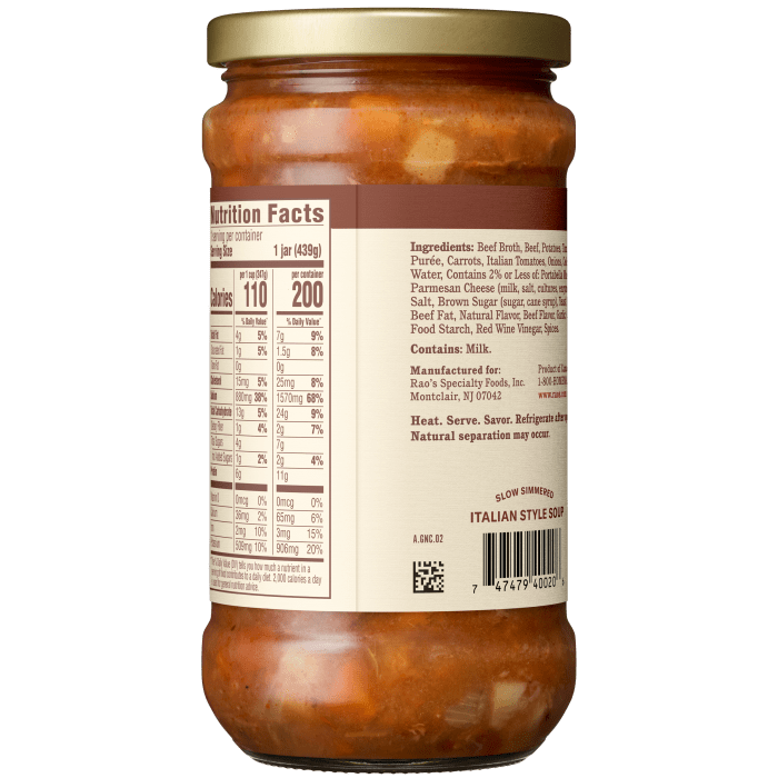 Tuscan Style Beef Stew Soup, 15.5 oz - Back Image