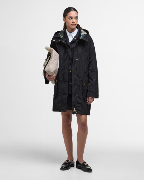 Una Showerproof Parka Black/Ancient Tartan