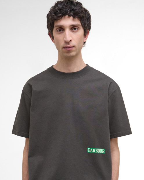 'Mr Solway' Oversized Graphic T-Shirt Olive Ink