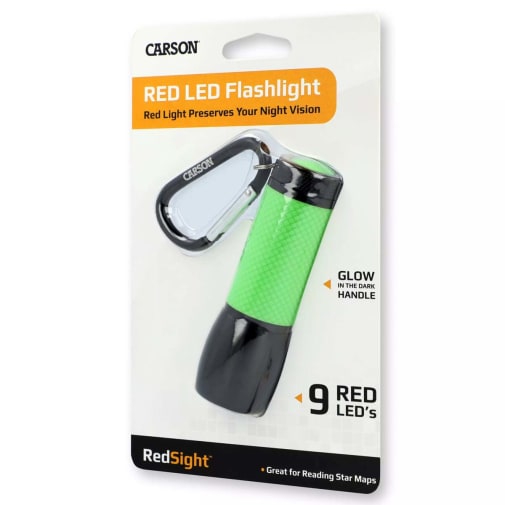 Carson RedSight Red LED Flashlight For Reading Astronomy Star Maps and Preserving Night Vision
