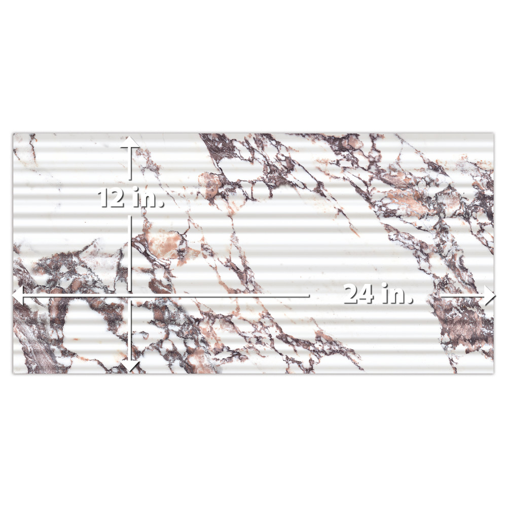 Touche Pleated Deco Rubis 11-3/4 in. x 23-1/2 in. Porcelain Floor and Wall Tile