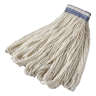 Rubbermaid Commercial, All Pro Rayon Looped-End Wet Mop Head with 6" Headband, 24 oz, White