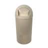 Impact, White, Bullet, 21 gal, Resin, Beige, Round, Receptacle
