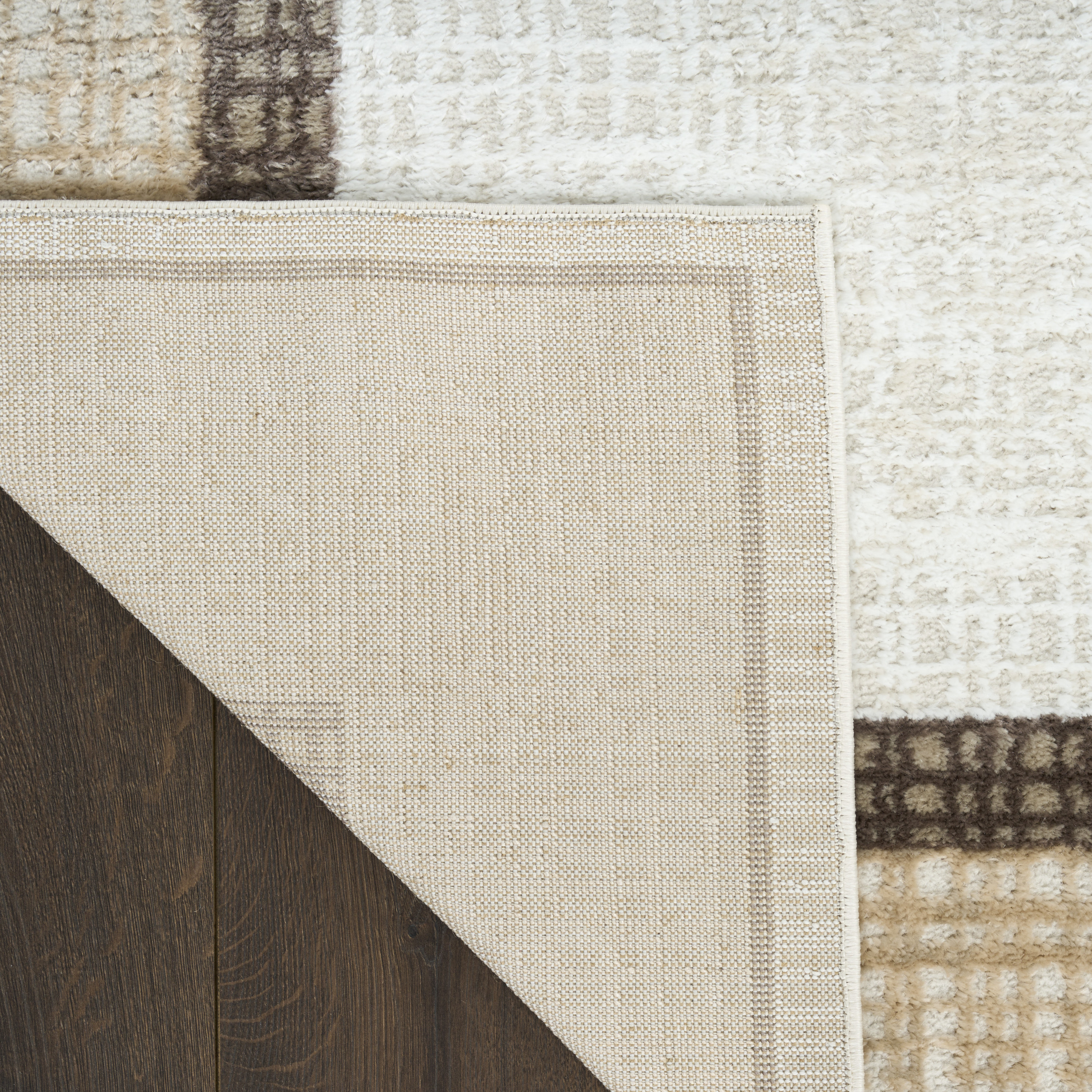 Nourison Dekor 5'3" x 7' Ivory Brown Modern Indoor Rug