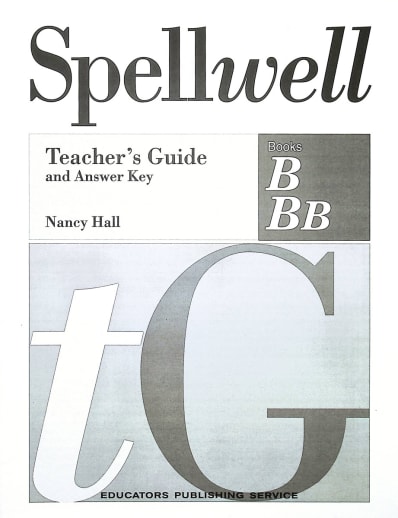 Spellwell B and BB Teacher Guide/Answer Key