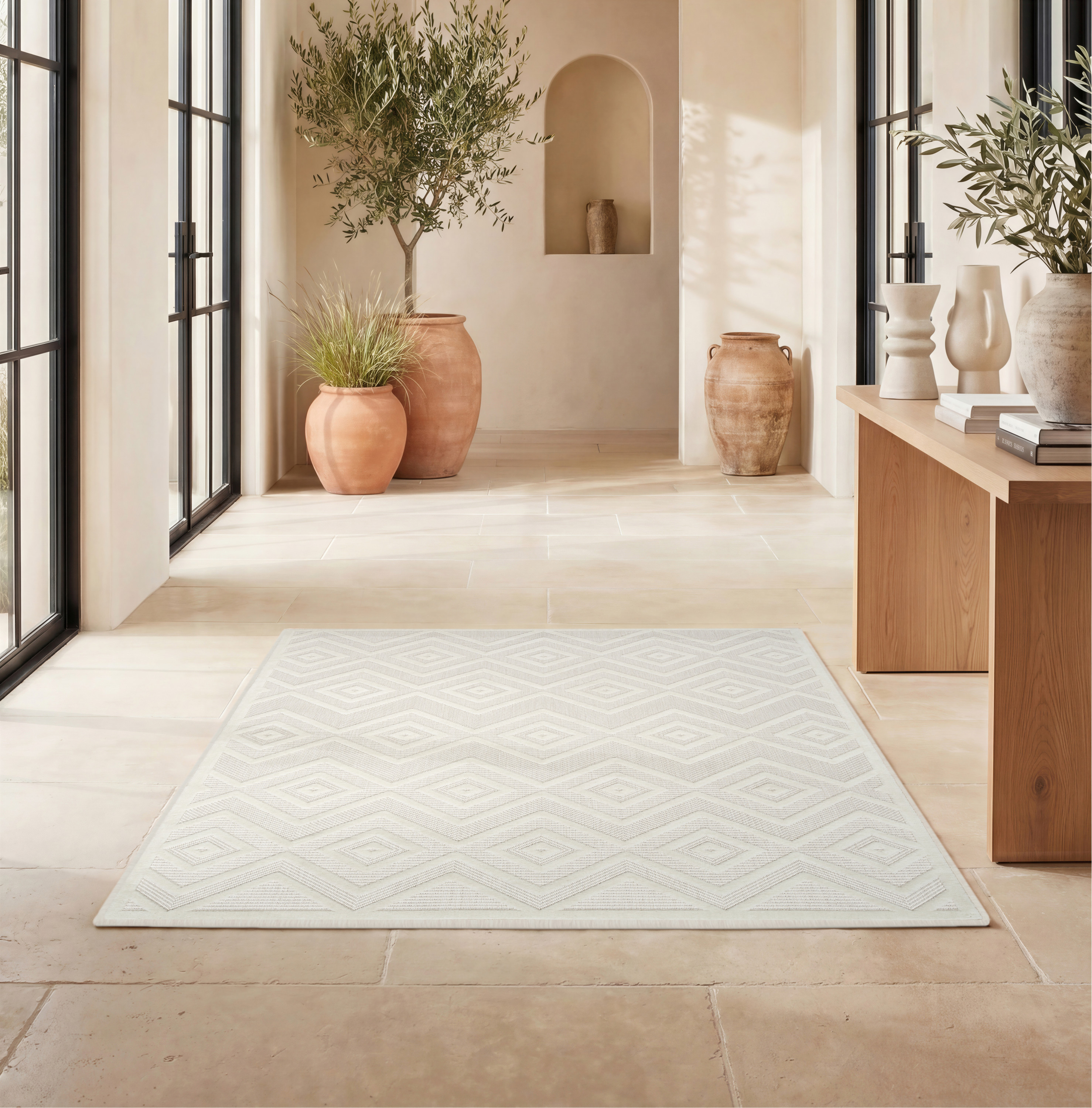 Nourison Versatile 4' x 6' Ivory White Modern Rug