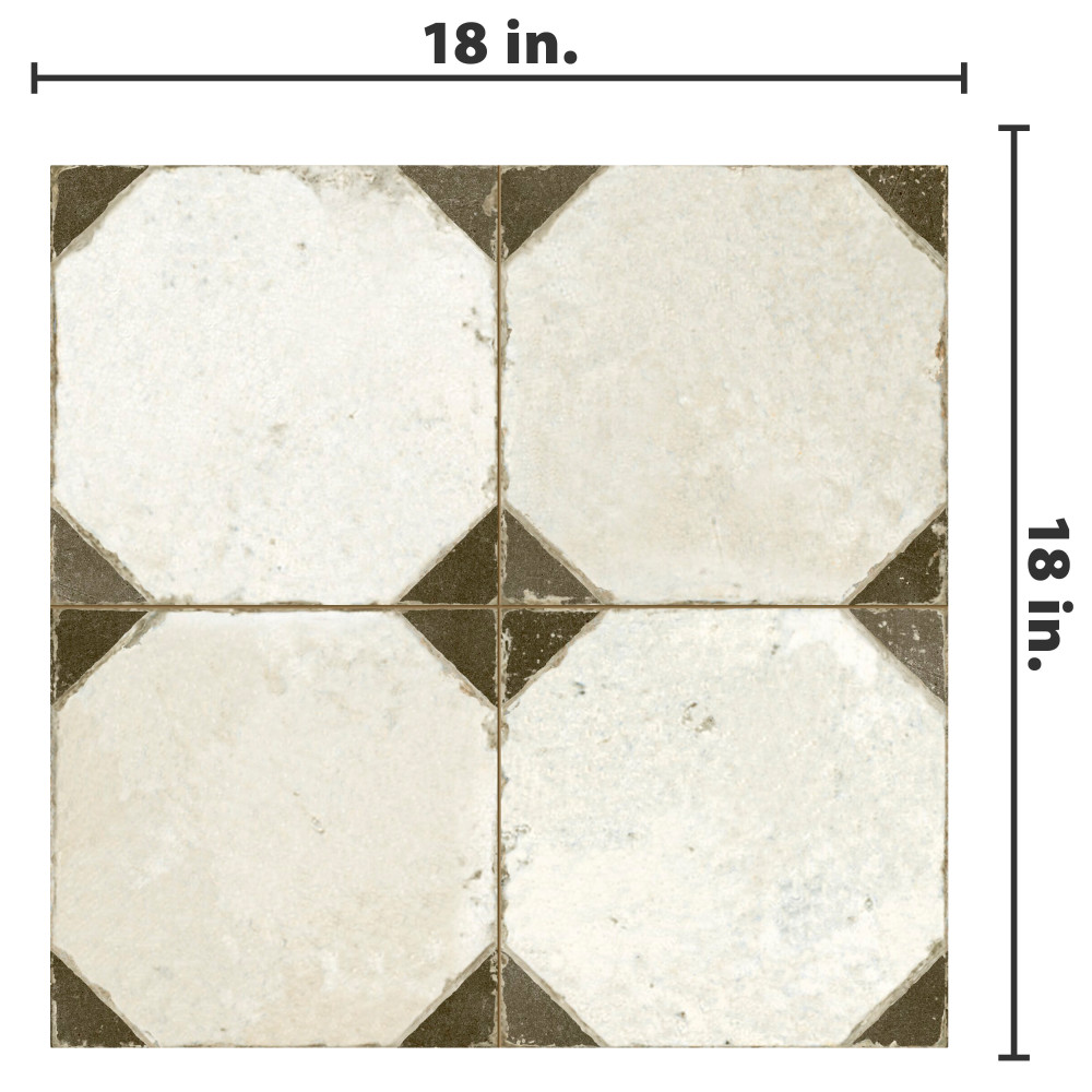 Kings Yard Nero 17-5/8 in. x 17-5/8 in. Ceramic Floor and Wall Tile