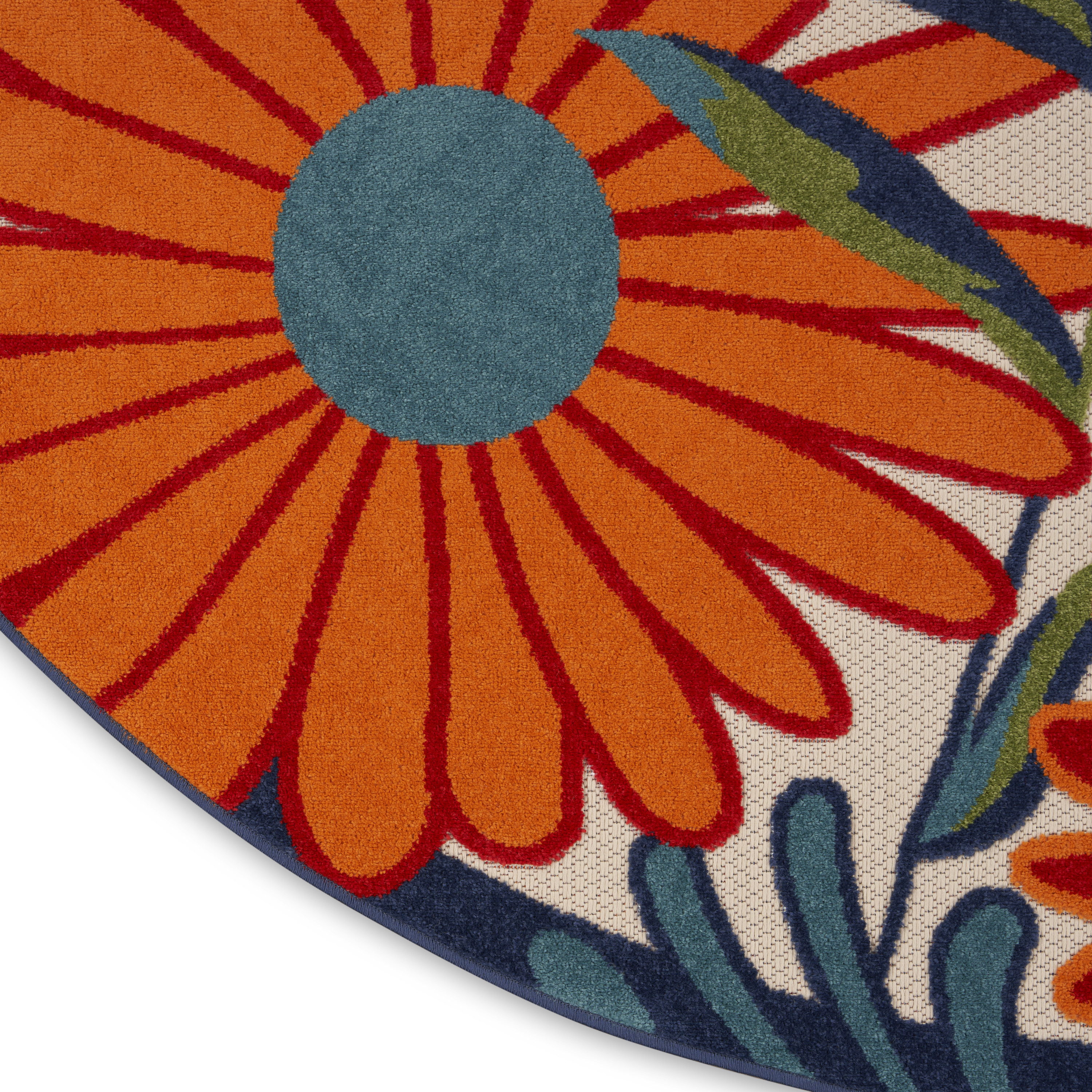 Nourison Aloha 7'10" x Round Multicolor Contemporary Rug