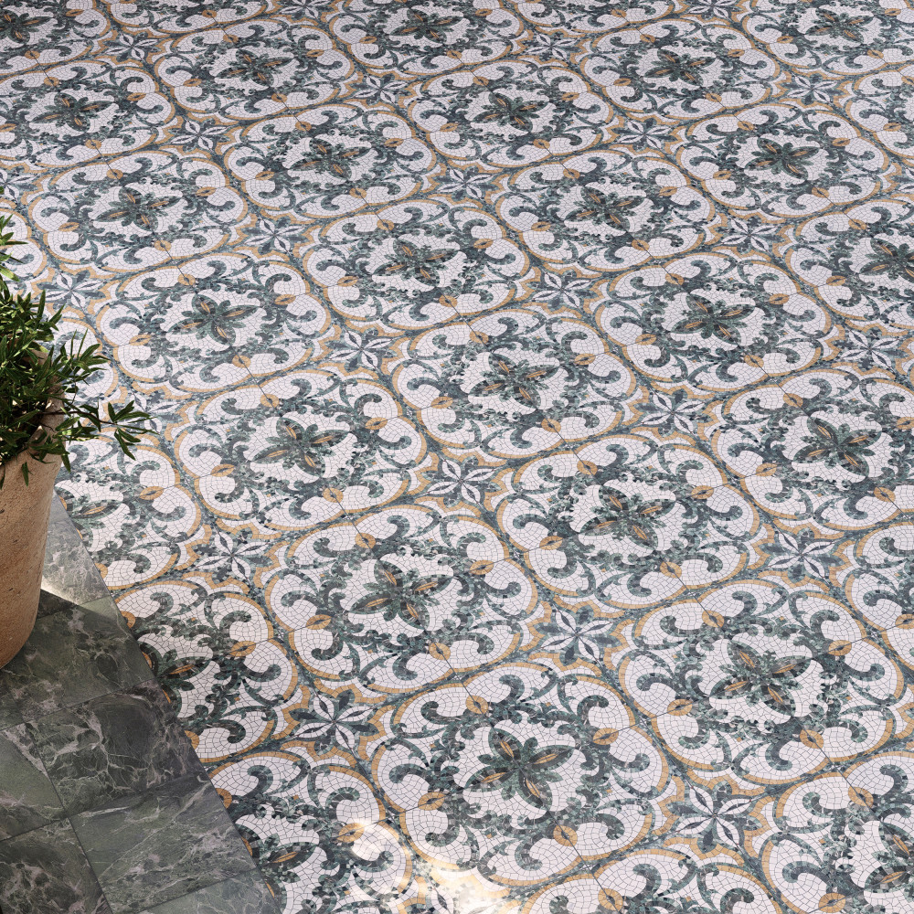 Versailles Mosaico Palace 7-7/8 in. x 7-7/8 in. Porcelain Floor and Wall Tile