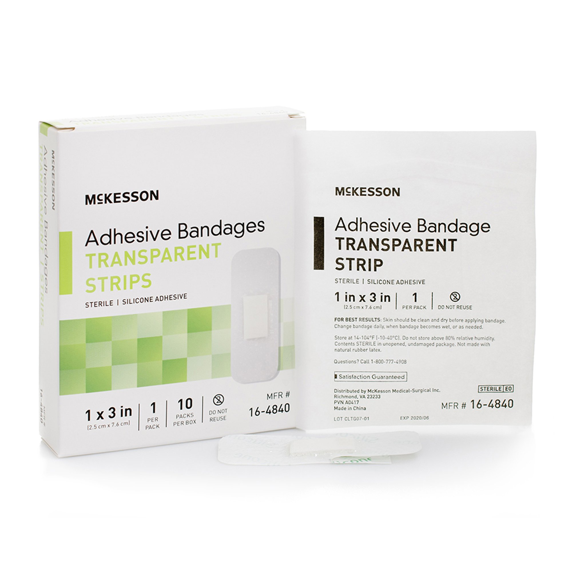 McKesson Sheer Adhesive Strip, 1 x 3 Inch MK 1083097