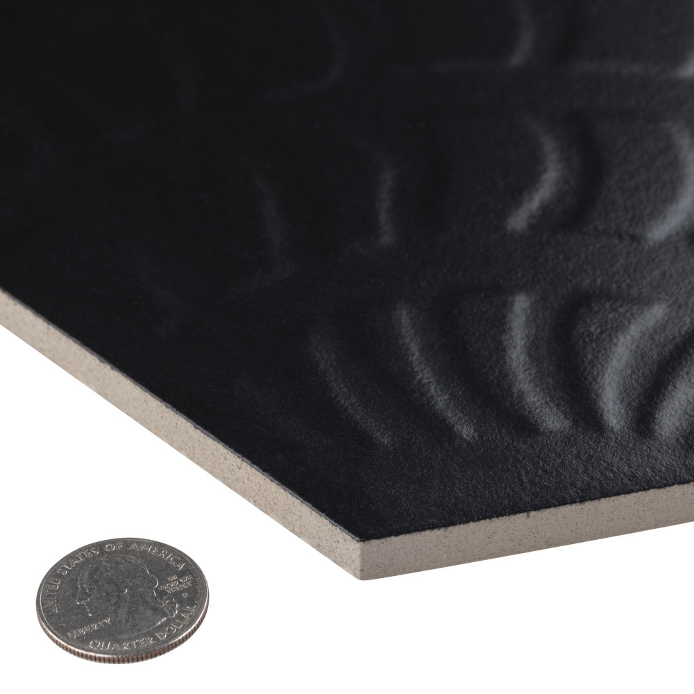 Gaudi Grand Hex Black 19 in. x 22 in. Porcelain Floor and Wall Tile