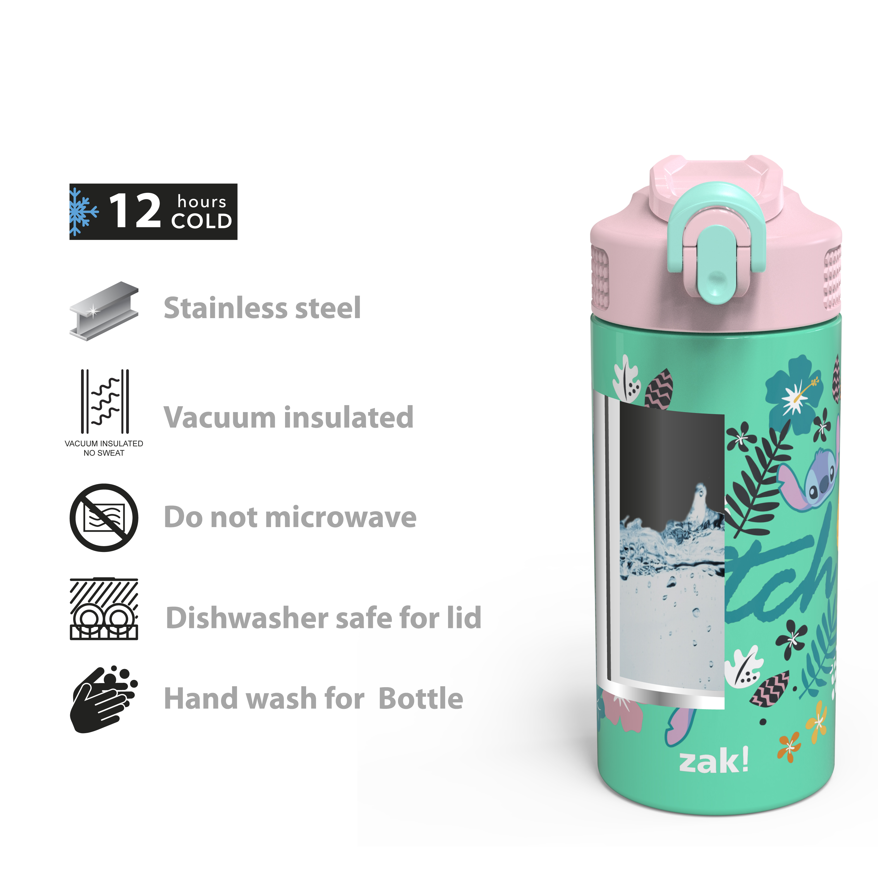Disney 14 ounce Stainless Steel Vacuum Insulated Water Bottle, Lilo and Stitch slideshow image 8 Disney 14 ounce Stainless Steel Vacuum Insulated Water Bottle, Lilo and Stitch slideshow image 8