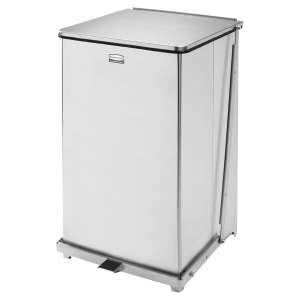 Rubbermaid Commercial, Defenders®, 25gal, Metal, Stainless Steel, Square, Receptacle