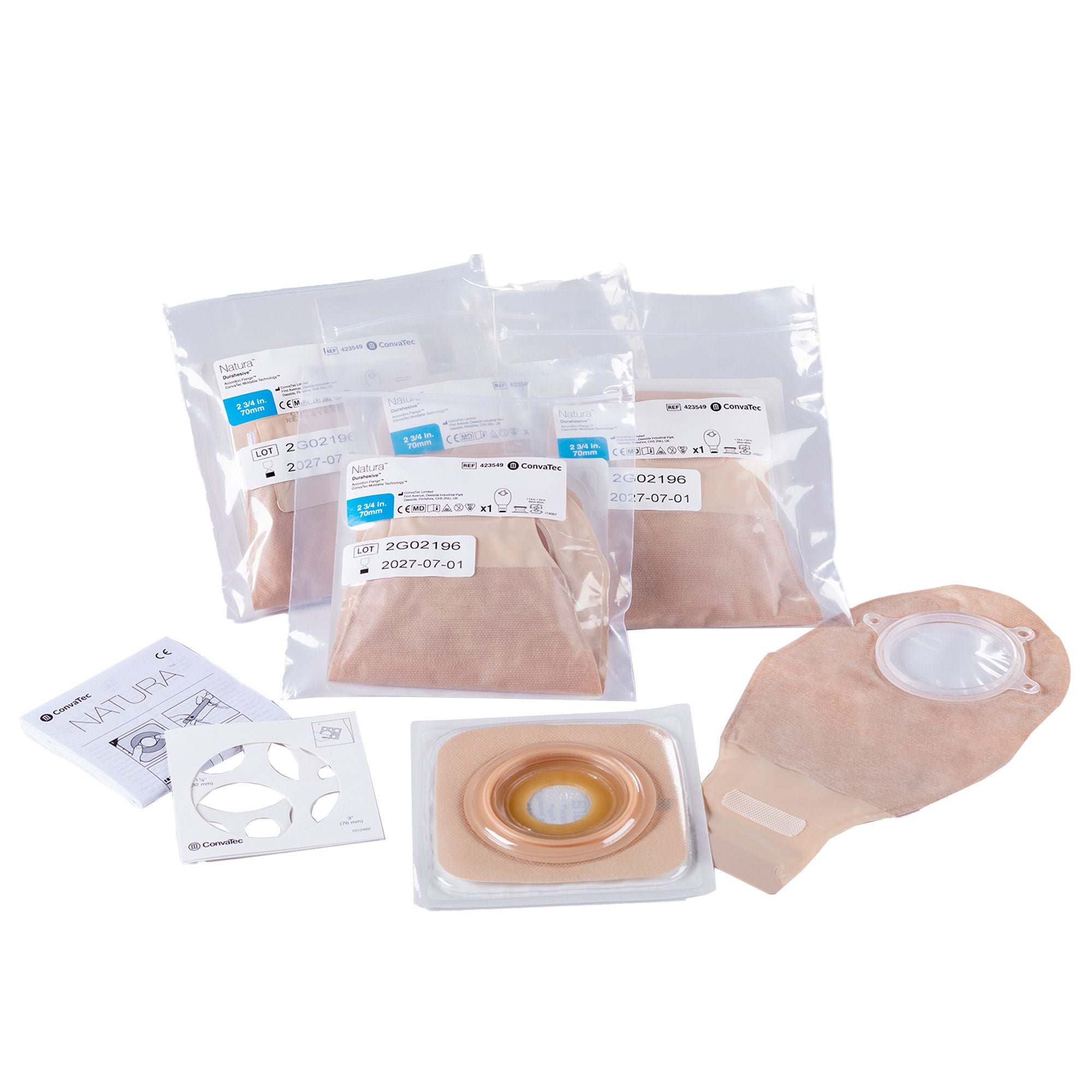 Ostomy Pouch Natura® One-Piece System Mold to Fit 2-3/4 Inch Stoma Drainable