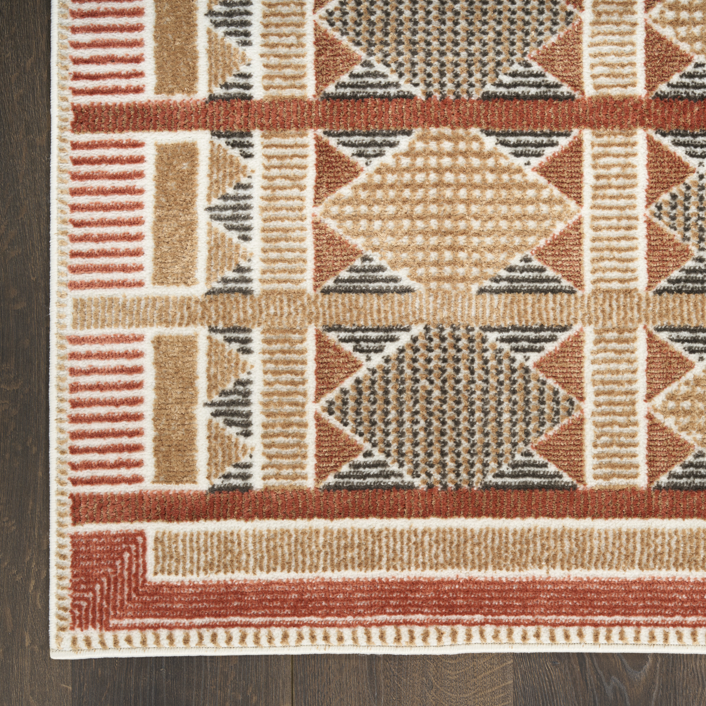Nourison Nordic 8' x 10' Rust Multicolor Modern Indoor Rug