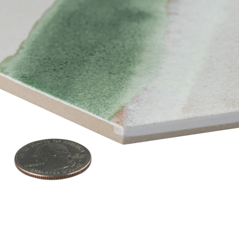 Matter Hex Canvas Bone Green 7-7/8 in. x 9 in. Porcelain Floor and Wall Tile