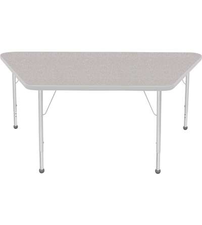Creative Colors® Activity Table, Trapezoid, 30" x 60", Gray Nebula Top Color, Platinum Silver Edge Color, Standard Leg Height, P