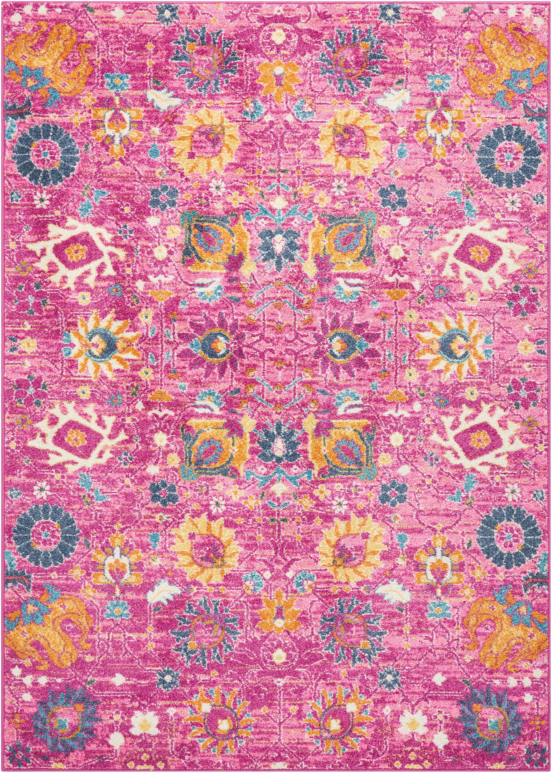 Nourison Passion 5'3" x 7'3" Fuchsia Bohemian Indoor Rug