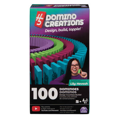 Spin Master Games, Lily Hevesh H5 Domino Creations Summer Set 100-Piece Dominoes Set, Building Toys, Classic STEM Activity Game, 1 & Up Players, for Ages 5 & Up