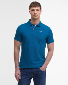Tartan Pique Polo Shirt Lyons Blue