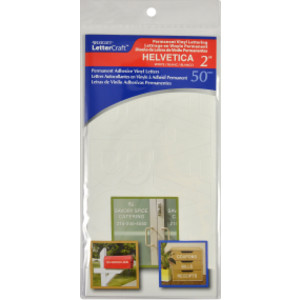 LetterCraft Permanent Vinyl Lettering, Helvetica, 2-Inch, White