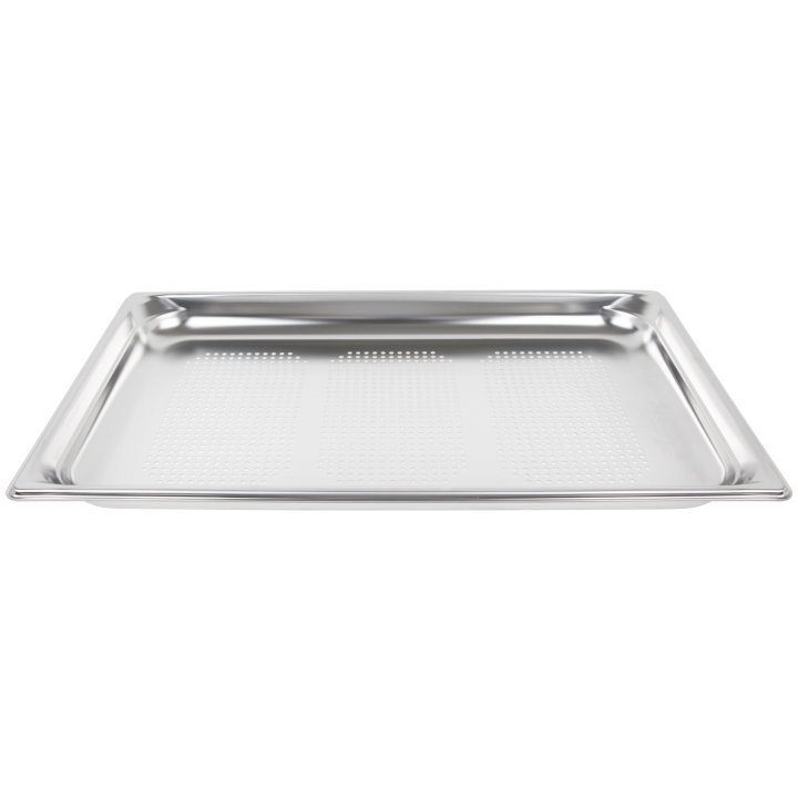 Full-size 1 ½-inch-deep Super Pan 3® perforated stainless steel steam table pan